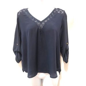 Papermoon Navy Casual Blouse Small